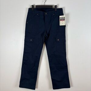 Duluth Trading Duluthflex Women’s Fire Hose Relaxed Cargo Pants Navy Blue 29